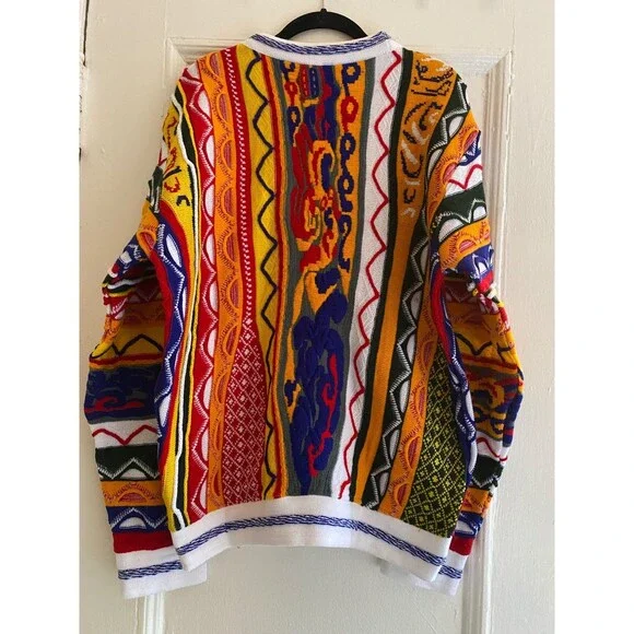 Notorious Coogi Style Sweater 90s Hip Hop Fashion BIG Costume Biggie Smalls 3D - Picture 10 of 13